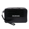 Balenciaga Croc Embossed Leather Wristlet Clutch Secondhand