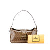Secondhand Fendi Zucchino Crystal Double Flap Shoulder Bag