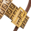 Secondhand Fendi Zucchino Crystal Double Flap Shoulder Bag