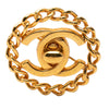 Chanel Gold Plated CC Turnlock Chain Brooch Secondhand