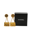 Chanel Gold Plated Flap Bag Drop Clip On Earrings Secondhand