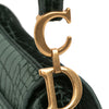 Dior Velvet Embroidered Crocodile Effect Saddle Bag Secondhand