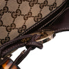 Secondhand Gucci Medium GG Canvas Bamboo Indy Hobo
