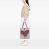 Saint Laurent Canvas Fringed Heart Applique Tote Secondhand