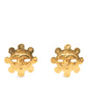 Chanel CC Gold Plated Flower Clip On Earrings Secondhand