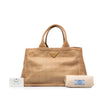 Prada Large Woven Goatskin Madras Shopping Tote Secondhand