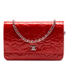 Chanel CC Embossed Patent Camellia Wallet On Chain Secondhand