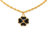 Chanel CC Gold Plated And Resin Clover Pendant Necklace Secondhand