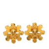 Chanel CC Gold Plated Flower Clip On Earrings Secondhand