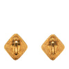Chanel CC Gold Plated Rhombus Clip On Earrings Secondhand
