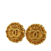 Secondhand Chanel Gold Plated CC Round Clip On Earrings