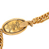 Chanel CC Gold Plated Crown Medallion Station Necklace Secondhand