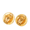 Chanel CC Gold Plated Arabesque Round Clip On Earrings Secondhand