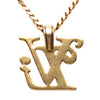 Louis Vuitton Nigo Gold Plated Squared Logo Pendant Necklace Secondhand