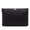 Chanel Large Quilted Caviar Boy O Case Clutch Secondhand