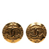 Secondhand Chanel Gold Plated CC Round Clip On Earrings