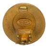 Chanel CC Gold Plated and Enamel Round Button Clip On Earrings Secondhand