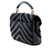 Saint Laurent Medium Calfskin and Suede Chevron Monogram College Satchel Secondhand