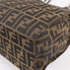 FENDI Zucchino Mamma Bucket Canvas & Leather Shoulder Bag in Brown Secondhand
