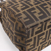 FENDI Zucchino Mamma Bucket Canvas & Leather Shoulder Bag in Brown Secondhand