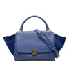Celine Small Drummed Calfskin and Suede Trapeze Satchel Secondhand