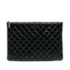 Chanel Large Quilted Patent O Case Clutch Secondhand