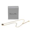 Dior Gold Plated Resin and Strass Logo Pendant Snake Chain Necklace Secondhand
