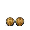 Chanel CC Resin and Gold Plated Clip On Earrings Secondhand