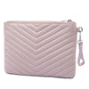 Saint Laurent Chevron Leather Monogram Zip A5 Wristlet Pouch Secondhand