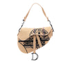 Dior Mini Embroidered Jute Canvas Union Saddle Bag Secondhand