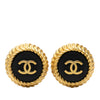 Chanel CC Gold Plated and Resin Button Clip On Earrings Secondhand
