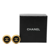 Chanel CC Gold Plated and Resin Button Clip On Earrings Secondhand