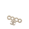 Chanel CC Gold Plated Faux Pearl Coco Dangle Brooch Secondhand