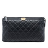 Chanel Quilted Lambskin Boy Zip Clutch Secondhand