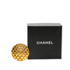 Chanel Gold Plated CC Quilted Brooch Secondhand