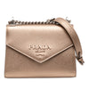Prada Metallic Saffiano Cuir Leather Monochrome Envelope Flap Secondhand