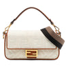 Fendi Zucca Embroidered Canvas Baguette Satchel Secondhand