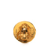 Chanel Gold Plated Lion Round Clip On Earrings Secondhand
