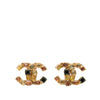 Chanel CC Gold Plated Gripoix Clip On Earrings Secondhand