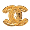 Chanel CC Gold Plated Quilted Brooch Secondhand