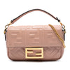 Fendi Mini Zucca Embossed Leather Baguette Satchel Secondhand