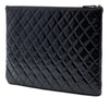 Chanel Large Quilted Patent O Case Clutch Secondhand