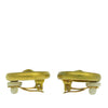 Chanel Gold Plated Logo Round Button Clip On Earrings Secondhand