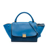 Celine Small Bicolor Calfskin and Nubuck Trapeze Satchel Secondhand