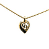 Secondhand Dior Gold Plated CD Heart Rhinestone Pendant Necklace