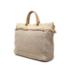 Prada Raffia Crochet and Linen Fringe Shopping Tote Secondhand