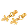 Chanel CC Gold Plated Cross Drop Clip On Earrings Secondhand
