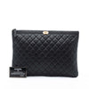 Chanel Large Quilted Caviar Boy O Case Clutch Secondhand