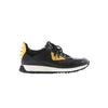 Fendi Monster Bug's Eye Studs Leather Sneakers in Black x Yellow, Size 41 EU Secondhand