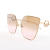 Secondhand Fendi Oversized Cat-eye Sunglasses in Gold Metal FF0323/S